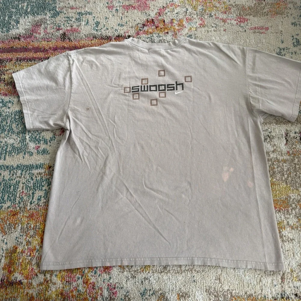 Nike Vintage Y2K Swoosh Graphic T-Shirt Mens XXL Grey Brown Matrix